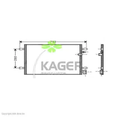 94-5820 KAGER Радиатор кондиционера (фото 1)