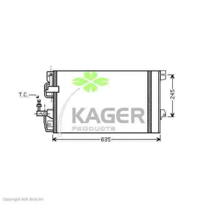 94-5842 KAGER Радиатор кондиционера (фото 1)