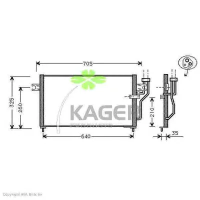 94-5925 KAGER Радиатор кондиционера (фото 1)