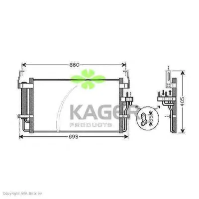 94-5960 KAGER Радиатор кондиционера (фото 1)