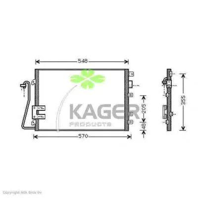 94-6052 KAGER Радиатор кондиционера (фото 1)