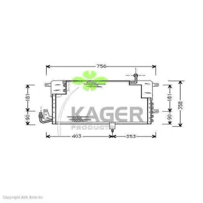 94-6184 KAGER Радиатор кондиционера (фото 1)