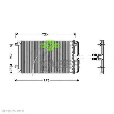 94-6290 KAGER Радиатор кондиционера (фото 1)