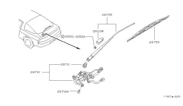 28790-40F00 NISSAN Щетка стеклоочистителя nissan (фото 2)