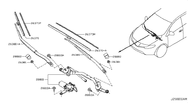 28895-1AA0A NISSAN Резинка щетки стеклоочистителя 650 мм nissan (фото 3)