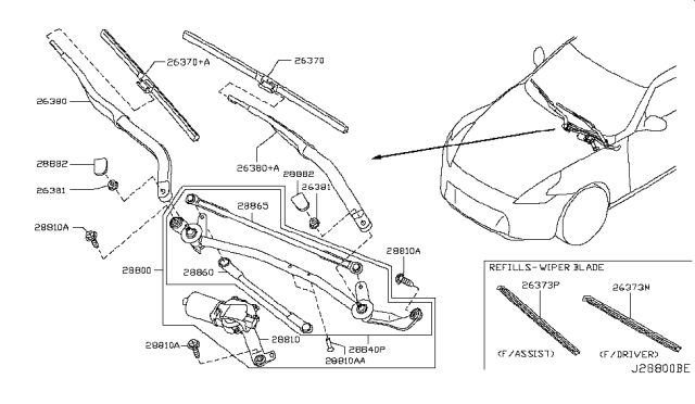 288903EV6A NISSAN Щетка стеклоочистителя infiniti (фото 4)