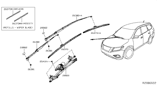 288903JA1B NISSAN Щетка стеклоочистителя nissan (фото 4)