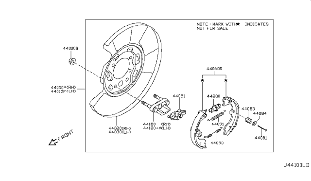 D4060CA01A NISSAN Колодки стояночного тормоза (фото 4)