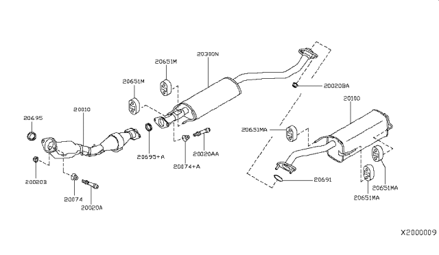 20300-EM11A NISSAN Muffler assy-ex (фото 2)