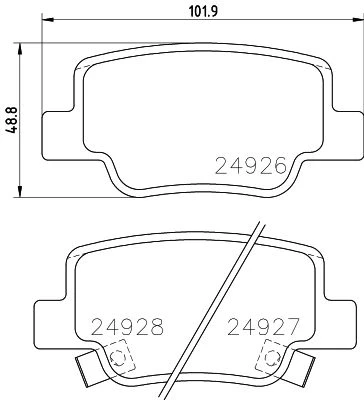 NP1127 NISSHINBO Комплект тормозных колодок, дисковый тормоз (фото 2)