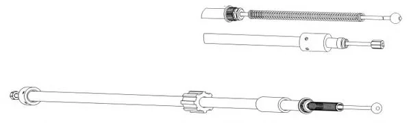 CT02143 KAWE Трос (тросик) ручника (фото 1)