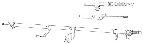 TO02204 KAWE Трос (тросик) ручника (фото 1)