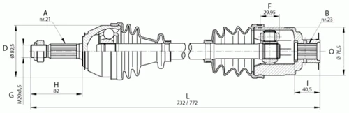 DRS6021.00 OPEN PARTS Приводной вал (фото 2)