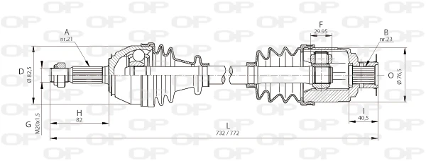 DRS6021.00 OPEN PARTS Приводной вал (фото 3)