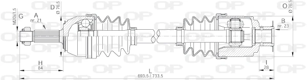 DRS6013.00 OPEN PARTS Приводной вал (фото 3)