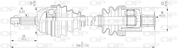 DRS6204.00 OPEN PARTS Приводной вал (фото 3)