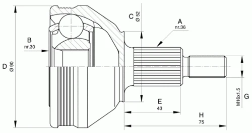 CVJ5609.10 OPEN PARTS Шарнирный комплект, приводной вал (фото 2)