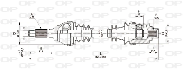 DRS6169.00 OPEN PARTS Приводной вал (фото 3)