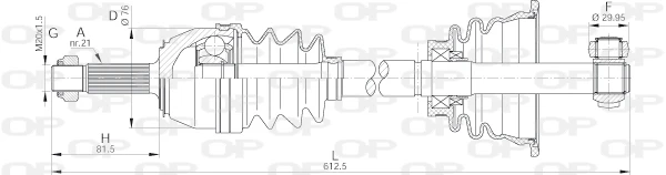 DRS6135.00 OPEN PARTS Приводной вал (фото 3)