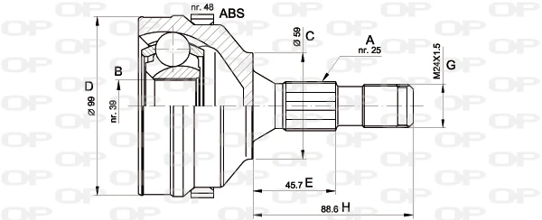 CVJ5275.10 OPEN PARTS Шарнирный комплект, приводной вал (фото 3)