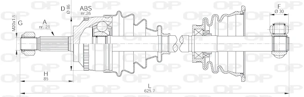 DRS6066.00 OPEN PARTS Приводной вал (фото 3)