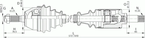 DRS6006.00 OPEN PARTS Приводной вал (фото 2)