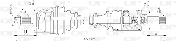 DRS6006.00 OPEN PARTS Приводной вал (фото 3)