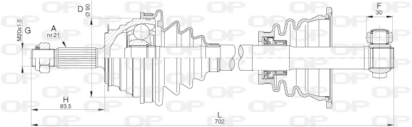 DRS6206.00 OPEN PARTS Приводной вал (фото 3)