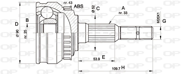 CVJ5048.10 OPEN PARTS Шарнирный комплект, приводной вал (фото 3)