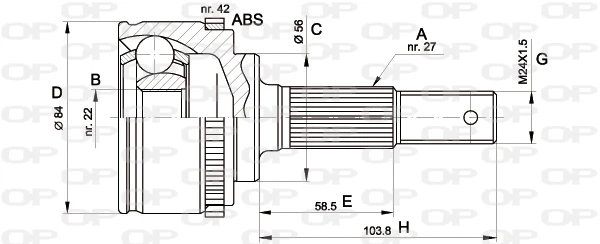 CVJ5165.10 OPEN PARTS Шарнирный комплект, приводной вал (фото 3)