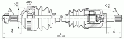 DRS6220.00 OPEN PARTS Приводной вал (фото 2)