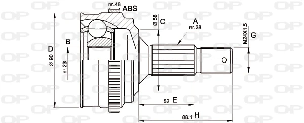 CVJ5179.10 OPEN PARTS Шарнирный комплект, приводной вал (фото 3)