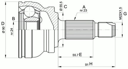 CVJ5106.10 OPEN PARTS Шарнирный комплект, приводной вал (фото 2)