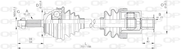 DRS6172.00 OPEN PARTS Приводной вал (фото 3)