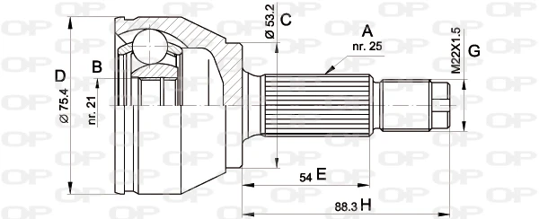 CVJ5514.10 OPEN PARTS Шарнирный комплект, приводной вал (фото 3)