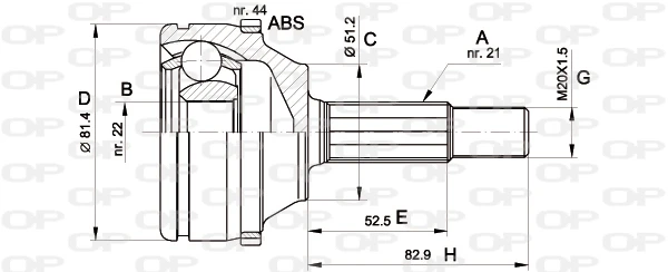 CVJ5306.10 OPEN PARTS Шарнирный комплект, приводной вал (фото 3)
