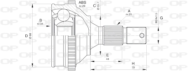 CVJ5276.10 OPEN PARTS Шарнирный комплект, приводной вал (фото 3)