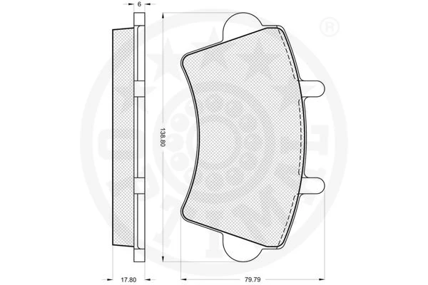 81900 OPTIMAL Комплект тормозных колодок, дисковый тормоз (фото 6)
