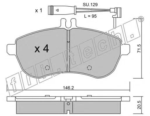 681.0W FRI.TECH. Тормозные колодки (фото 1)