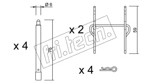 KIT.086 FRI.TECH. Комплектующие (ремкомплект), колодки тормозные (фото 1)