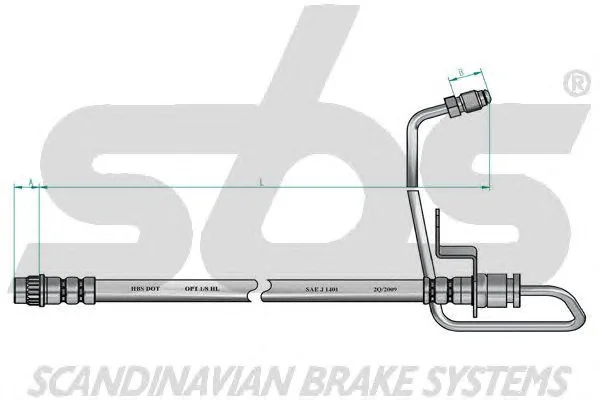 1330851935 SBS Тормозной шланг (фото 1)