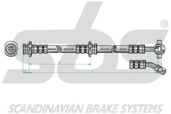 1330852255 SBS Тормозной шланг (фото 2)