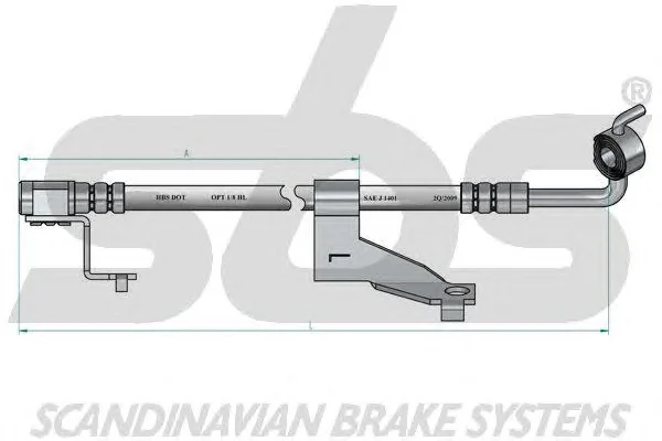 1330852589 SBS Тормозной шланг (фото 2)