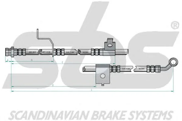 1330853428 SBS Тормозной шланг (фото 2)
