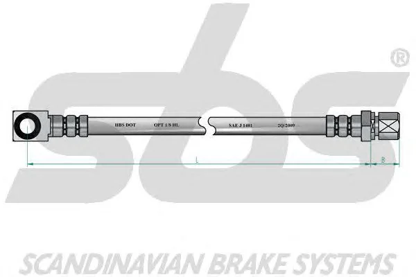 1330853612 SBS Тормозной шланг (фото 2)