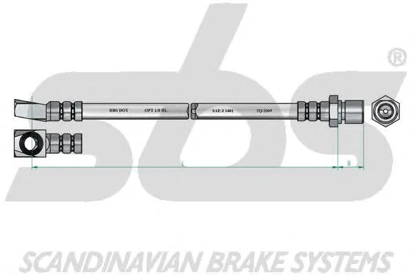 1330853634 SBS Тормозной шланг (фото 2)