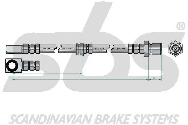 1330853654 SBS Тормозной шланг (фото 2)