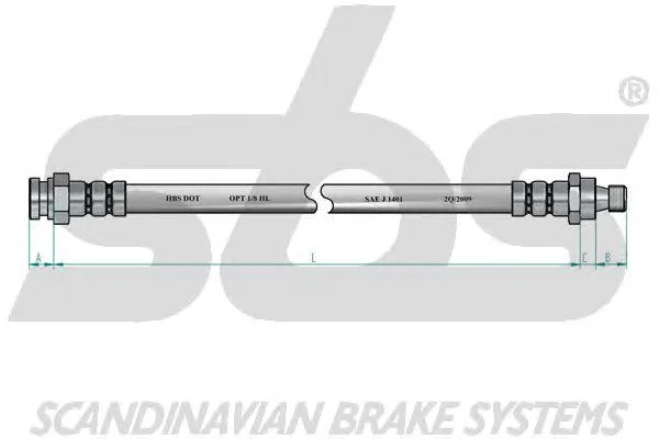 1330853906 SBS Тормозной шланг (фото 2)