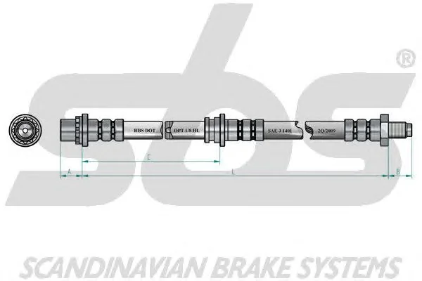 1330854020 SBS Тормозной шланг (фото 2)