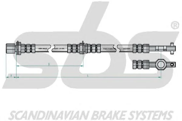 13308545102 SBS Тормозной шланг (фото 2)